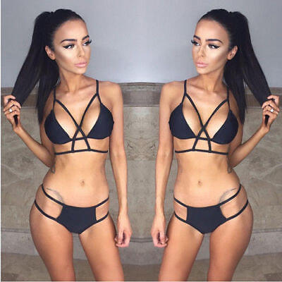 

Women Push-up Padded Bra Bandage Bikini Set Swimsuit Triangle Swimwear Bathing