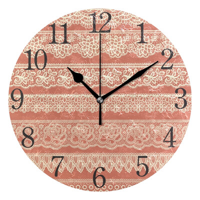

Wall Clock Arabic Numerals Design Lace Borders Round