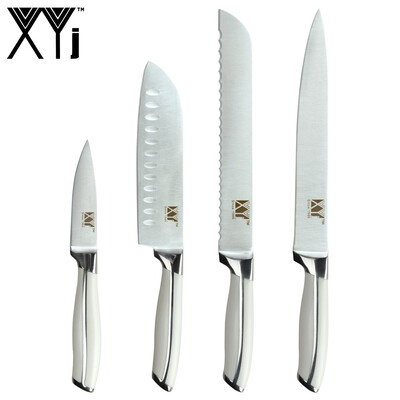 

XYj 4 Piece Set Kitchen Stainless Steel Knife High Carbon Sharp Blade Knives Cooking Accessories