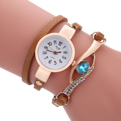 

Fashion Vintage Rhinestone Watch Embedded Sapphire Peacock Eye Stylish Winding Women Wrist Watch
