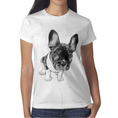 

Melinda Women Funny Dressed Bulldog Cotton T-Shirt Short-Sleeve Fashion tee