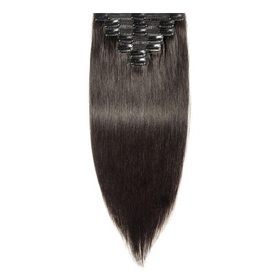 

7 PcsSet 100 Human Hair Clip In Hair Extensions Women Girls Long Straight Full Head Hair Extension