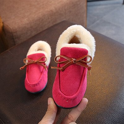 

2018 New Fashion Kids Shoes Winter Children Plush Warm Sneakers Baby Shoes Boys Girls Non-slip Soft Boat Shoes Size 21-30