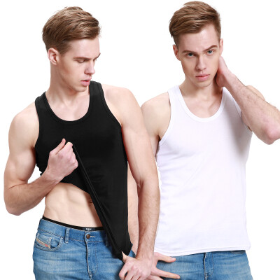 

Heng Yuan Xiang ZC-303 Men's Vest Cotton Underwear Men's Tight Top Thin Sleeve Tattoo Sports Hurdle Underwear Black and White 2 Pack 180/105 XXL