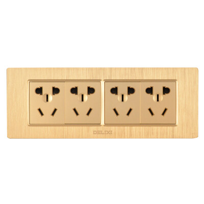 

Delixi (DELIXI) switch socket panel 118 four five-hole 20-hole socket drawing gold series