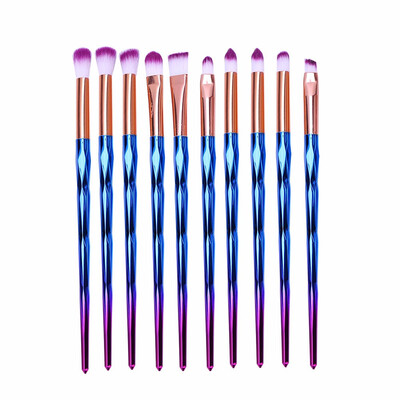

10 Pcslot Makeup Brushes Set Diamond Eye Shadow Powder Foundation Concealer Blush Lip Cosmetic Make Up Kwasten Sets
