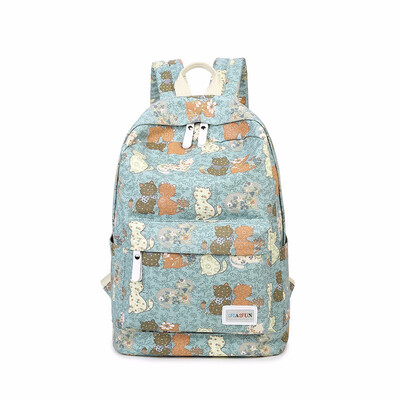 

Cute Cat Printing Backpack for Girl School 14 Inch Laptop Bagpack Large Canvas Schoolbag Backpacks Women Fashion Youth Back Pack