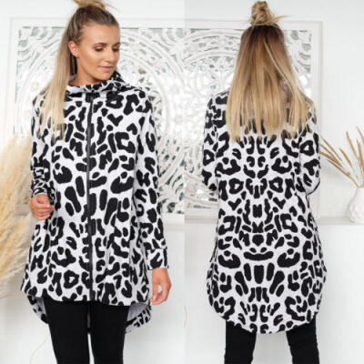 

Fashion Ladies Womens Leopard Print Loose Kimono Cardigans Autumn Tops Long Coat