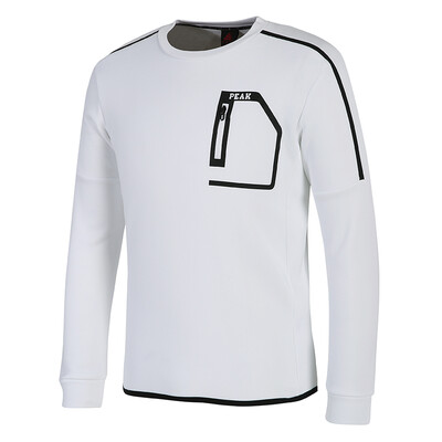 

PEAK mens autumn&winter new round neck grab hair sweater casual warm sports shirt DF684011 big white M code