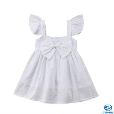 

Toddler Kid Baby Girl Clothes Bowknot Flower Tutu Dress Party Dress Clothes 1-5T