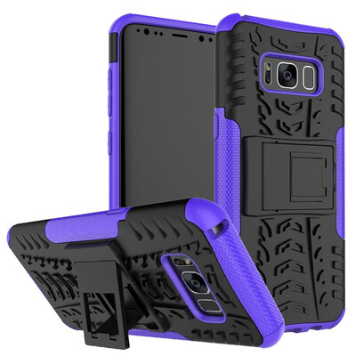 

Fivice Samsung S8 Case TPU anti-fall tire pattern back clip bracket phone case