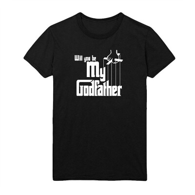 

Will You Be My Godfather Men Shirt T-Shirt Black 100 Cotton Mens