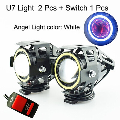 

1Pair Motorcycle LED U7 Headlights 12V 125w High Brightness Motorbike spotlight Motor Driving Head Lights motor auxiliary fog lamp