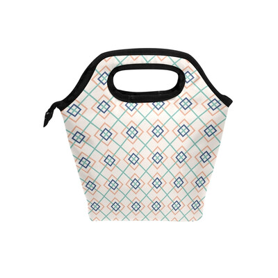 

Insulated Lunch Tote Bag Diamond Travel Picnic Lunch Handbags Portable Zipper Lunch Bag Box