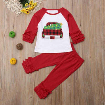 

Baby Boy Girl Christmas Cars Pattern Tops Trousers Outfits Top Pants 2PCS Set