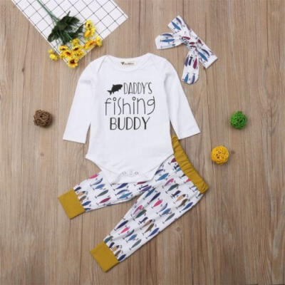 

Newborn Baby Girl Boy Cartoon Romper Tops Jumpsuit Fish Pants Outfits Clothes