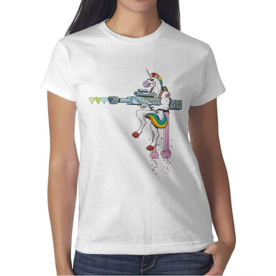 

Womens Funny DIY Unicorn Cotton T-Shirt Short-Sleeve Interesting tee