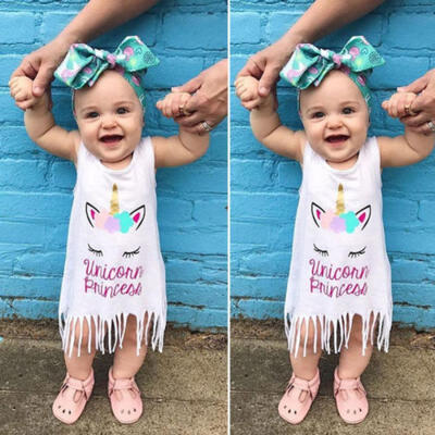 

Fashion Kids Baby Girls Casual Dress Princess Dress Party Tassel Dress Sundress