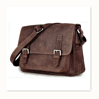 

Italian imported crazy horse leather hand-stitched high-end top layer leather mens bag