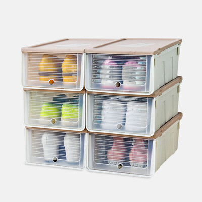 

FOOJO slide shoe box storage 6-piece drawer type transparent shoe box