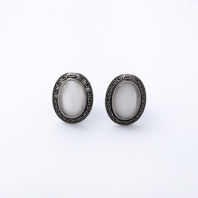 

Top quality Austrian crystal fashion opal clip earrings attractive women retro oval jewelry ear clips
