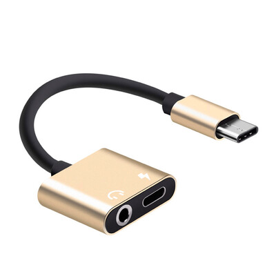 

2 in 1 Type-C Audio Charging Adapter Type C to 35mm Earphone for Listening Music Charging USB-C Converter For Letv 2 Xiaomi Huawe