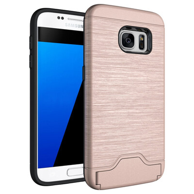 

Fivice Samsung S7 Case TPU all-inclusive anti-drop brushed card with bracket mobile phone case