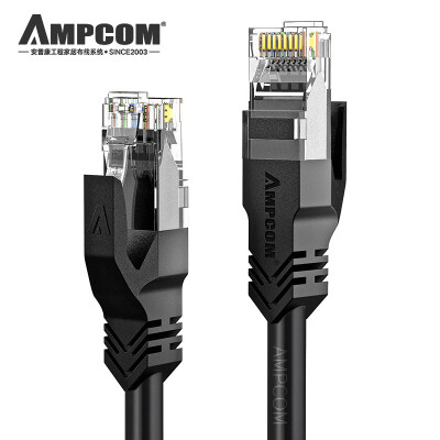 

AMPCOM super five network cable oxygen free copper core network jumper 1 m unshielded high speed cat5e 8 core twisted pair network cable AMC5EBK71610