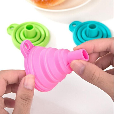 

Candy Color Domestic Food-grade Silicone Foldable Funnel Telescopic Hopper Kitchen Accessories