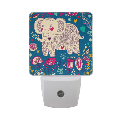 

ALAZA LED Night Light With Smart Dusk To Dawn SensorElephant Black Plug In Night Light