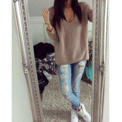 

New Women Long Sleeve Knitwear Jumper Cardigan Long Coat Jacket Casual Sweater