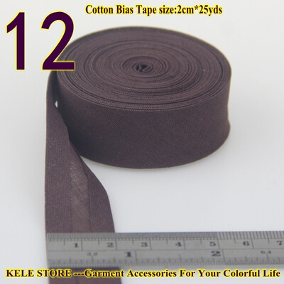 

Cotton bias tape bias binding fold tape size 20mm2cm 34" 25yds various color solid color DIY handmade sewing material