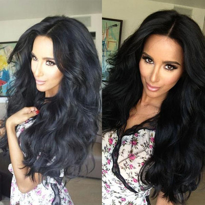 

Natural Color 44 Silk Top Lace Front Wig&Lace Front Wig Body Wave Middle Part 100 Human Virgin Hair Lace Wig