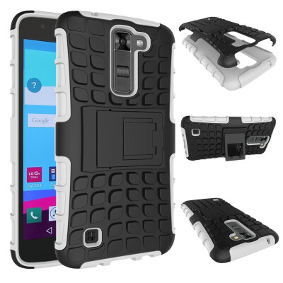 

Fivice LG K7 Case TPU anti-fall tire pattern back clip bracket phone case