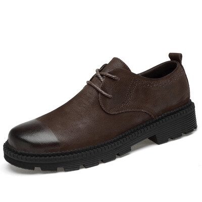 

Mens Shoes Fashion Casual Shoes Breathable Light Shoes Genuine Leather Shoes For Men Black Brown Size 38-46