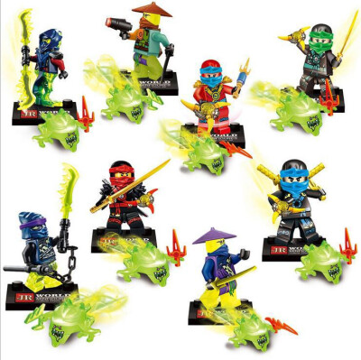 

2018 caliente héroes ninja Kai Jay Cole Zane Nya Lloyd con armas acción juguete figura niños construcción Blocs ladrillo modelo se