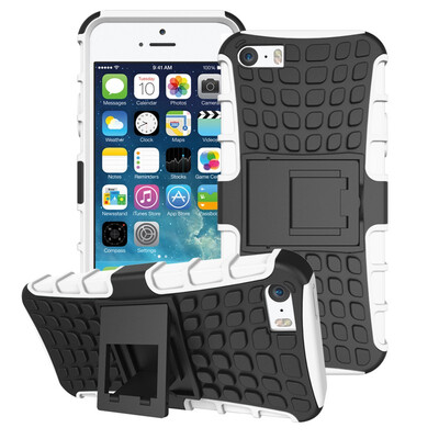 

Fivice iPhone 5 5S SE Case TPU anti-fall tire pattern back clip bracket phone case