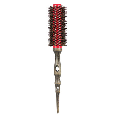 

32mm Round Brush Natural Bristle Roller Comb With Non-slip Wood Handle Aluminum Round Comb for Hair Styling