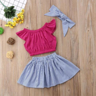 

Newborn Toddler Baby Girls Ruffle Tank Top T-shirt Dresses Skirts Pants Outfits