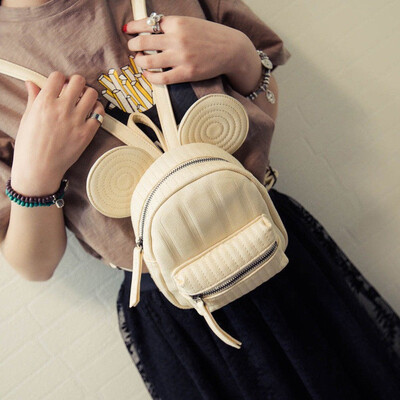 

Mickey Mouse Women Leather Back Pack Bag Children Mini Teenage Girls Cute Ear