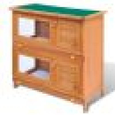 

36" Wooden Rabbit Hutch Bunny Cage Animal House Hen Poultry Cage 4 Doors