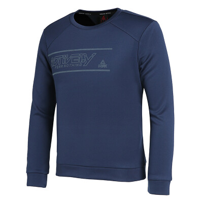 

PEAK mens autumn&winter new round neck caught hair warm sweater comfortable sports shirt DF684041 dark blue X3L code