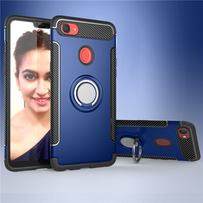 

Fivice OPPO F7 case PC metal ring shell magnetic car bracket TPU phone case