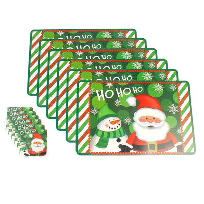 

UpperX 12PcsSet Christmas Tableware Placemats Coaster Xmas Party Supplies byGreensnowman