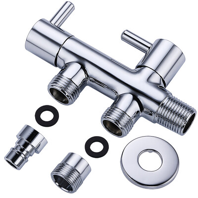 

CVBAB dual angle valve three-way angle valve one into two out of the toilet water separator copper thickened triangle valve eight-word valve CV3210