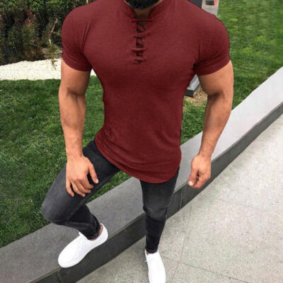 

Fashion Mens Stylish Slim Fit T-shirt Short Sleeve Casual T Shirts Tee Tops