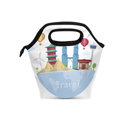 

Lunch Bag Tote Bag Earth Hot Air Ballboon Travel Picnic Organizer Lunch Holder Handbags Lunch Bag Box