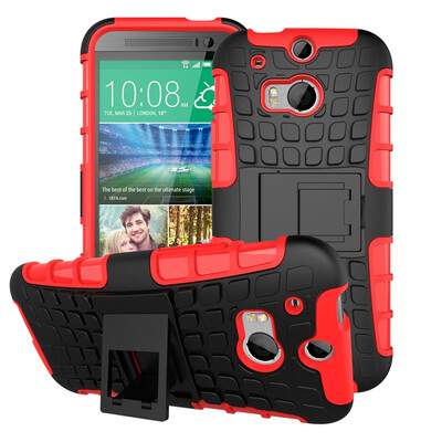 

Fivice HTC One 2 M8 Case TPU anti-fall tire pattern back clip bracket phone case