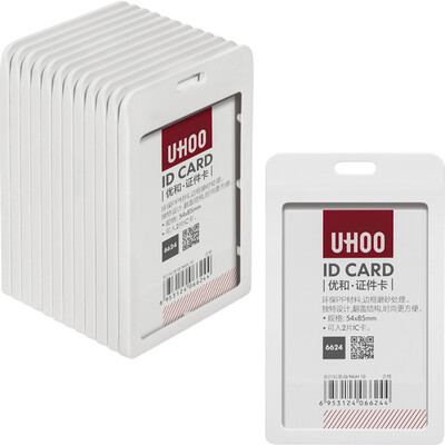 

Excellent UHOO 6624 waterproof documents card sets vertical milk white 12 card sets box work card badge