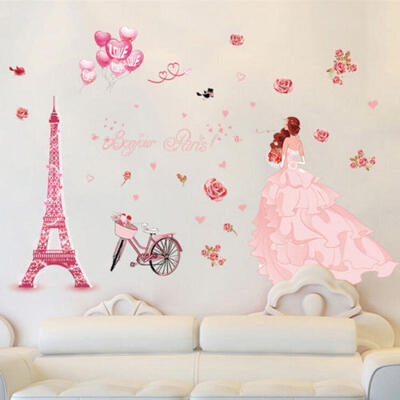 

Cute DIY Lovely Girl Art Wall Stickers For Kids Rooms PVC Wall Decals Home Decor